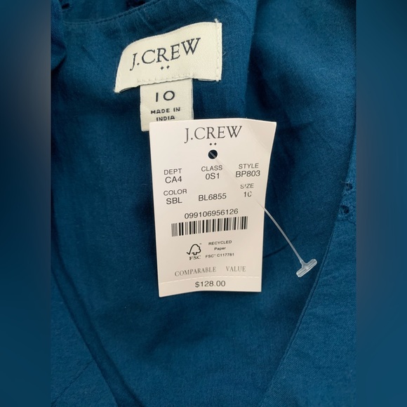 NWT J.Crew Factory Ruffle Sleeve Eyelet Tiered Midi Dress 10 - Picture 4 of 4